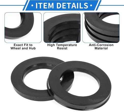 93.1mm to 66.1mm Car Wheel Hub Centric Rings Black Polycarbonate Wheels Center Shaft Shock Absorbing Hubrings 4 Pcs in Saudi Arabia