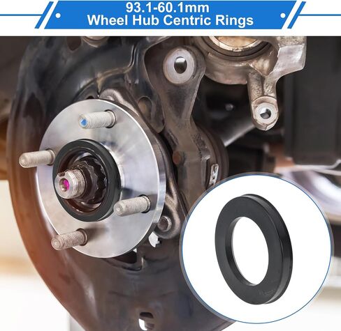 93.1mm to 66.1mm Car Wheel Hub Centric Rings Black Polycarbonate Wheels Center Shaft Shock Absorbing Hubrings 4 Pcs in Saudi Arabia