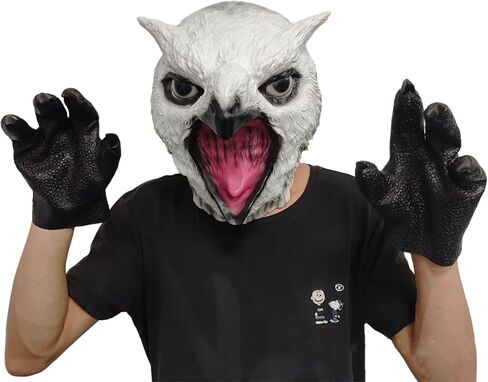 SIQITECHNO Halloween Bird Claws Gloves Latex Scary Eagle Hawk Animal Paws Gloves Cosplay Costume Dinosaur Monster Hands Glove in Saudi Arabia