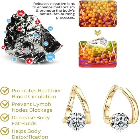 أقراط اللمفاوية الشرفية للنساء ، Lovefinity ™ Magnetosterapy أقراط Halolux Lymphvity Germanium Hoop arring Jewelry in Kuwait