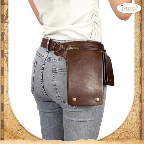JASGOOD Waist Bag Leather Fanny Pack for Women Vintage Renaissance Belt Festival Pouch Faux Leather Hip Bag for Travel Hiking in Saudi Arabia