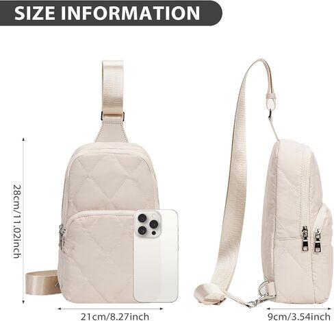 Quilted Sling Bag for Women Puffer Crossbody Bag Sling Backpack Purse Lightweight Fanny Pack Puffy Chest Bag in Kuwait