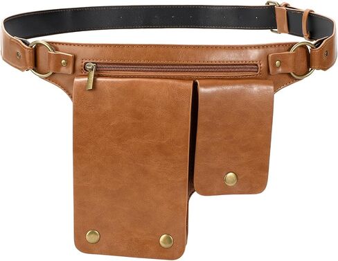JASGOOD Waist Bag Leather Fanny Pack for Women Vintage Renaissance Belt Festival Pouch Faux Leather Hip Bag for Travel Hiking in Saudi Arabia
