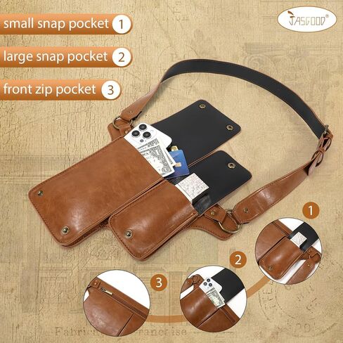 JASGOOD Waist Bag Leather Fanny Pack for Women Vintage Renaissance Belt Festival Pouch Faux Leather Hip Bag for Travel Hiking in Saudi Arabia