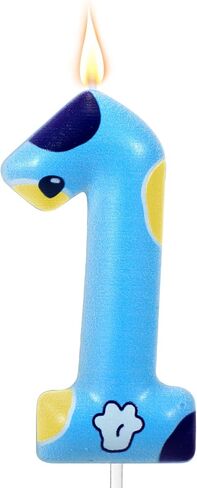 Blue Dog Paw Number Candle ، Cute Dog Paw Paw Birthday Cake Birthday Cake Topper Decorations for Boys & Girls Party Decoration Supply (رقم 2) in Saudi Arabia