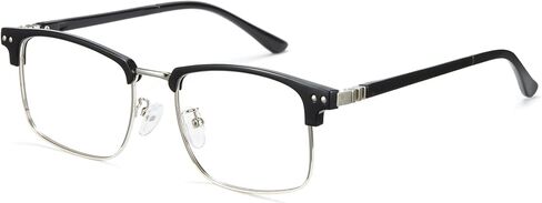 Cyxus Men Blue Light Blocking Glasses Half Rimless Computer Gaming Glasses Square Fashion Glasses for Men 8133 in Saudi Arabia