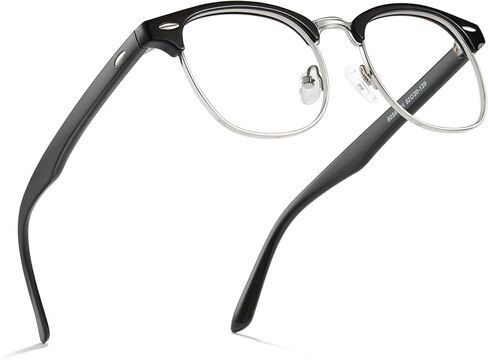 Cyxus Blue Light Glasses Men Retro Semi Rimless Clear Blue Light Glasses for Computer Eye Strain Gaming Glasses Anti Harmful Blue Light for Men Women in Kuwait