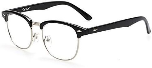 Cyxus Blue Light Glasses Men Retro Semi Rimless Clear Blue Light Glasses for Computer Eye Strain Gaming Glasses Anti Harmful Blue Light for Men Women in Kuwait