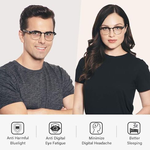 Cyxus Blue Light Glasses Men Retro Semi Rimless Clear Blue Light Glasses for Computer Eye Strain Gaming Glasses Anti Harmful Blue Light for Men Women in Kuwait