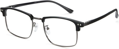 Cyxus Men Blue Light Blocking Glasses Half Rimless Computer Gaming Glasses Square Fashion Glasses for Men 8133 in Saudi Arabia