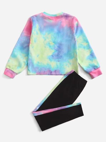 Soly Hux Girl's Girm Print Long Sweeve Sweetshirt Top and Pants Sit 2 Outfits in Kuwait