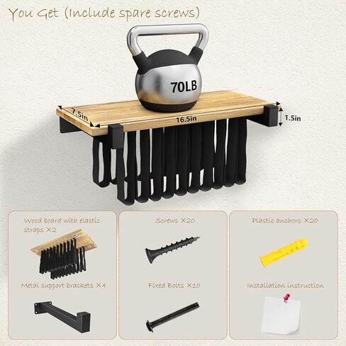 2 مجموعة من رف الكتب العائمة ، خشب الصنوبر غير المرئي ، أرفف الكتب المعلقة للجدار ، خزانة فريدة من نوعها لتوفير المساحة (16.5L × 8.7W × 1.5H) in Kuwait