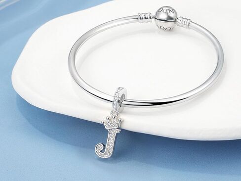 Silver Letter Charm Fit for Pandora Charms Bracelet Alphabet Initial Crown Charms Beads Jewelry Gifts for Women in Kuwait