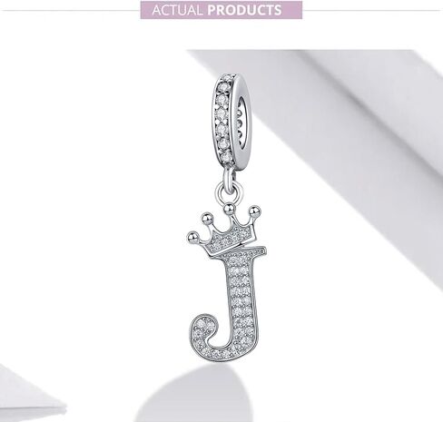 Silver Letter Charm Fit for Pandora Charms Bracelet Alphabet Initial Crown Charms Beads Jewelry Gifts for Women in Kuwait