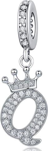 Silver Letter Charm Fit for Pandora Charms Bracelet Alphabet Initial Crown Charms Beads Jewelry Gifts for Women in Kuwait