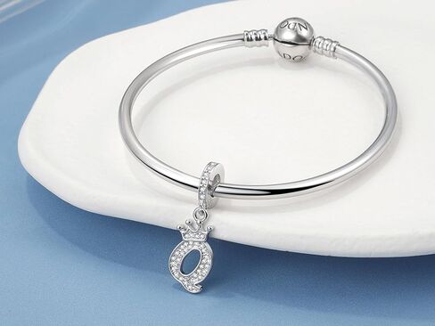 Silver Letter Charm Fit for Pandora Charms Bracelet Alphabet Initial Crown Charms Beads Jewelry Gifts for Women in Kuwait