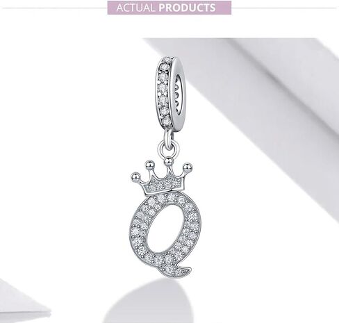 Silver Letter Charm Fit for Pandora Charms Bracelet Alphabet Initial Crown Charms Beads Jewelry Gifts for Women in Kuwait