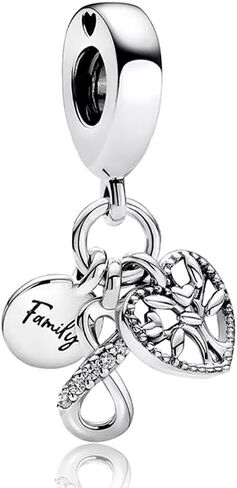 925 Sterling Silver Women Bracelets Necklace Heart 2025 Pendant Women Hand in Hand &Love Angel Wing Full of Heart Clip Safety Chain Charm Mother's Day with Zirconia in Kuwait