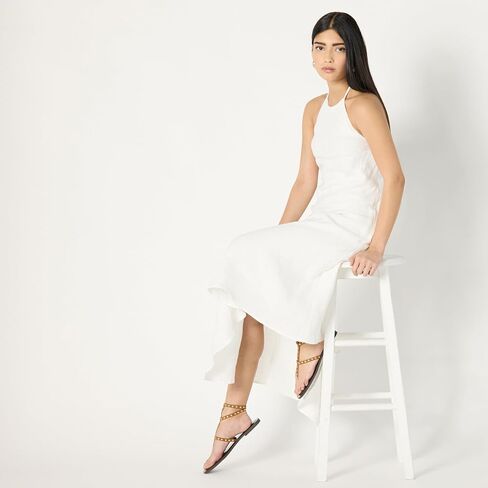 The Drop Women's Standard Ciga Halter Linen Maxi Dress in Saudi Arabia