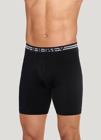 Jockey Men's Underwear, Mens Boxer Briefs With Pouch, Sport Stability Microfiber 9" Long Leg Boxer Brief in Saudi Arabia