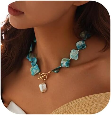 Gold Shell Pendant Necklace for Women Summer Beach Irregularly Shell Clavicle Choker Necklace Bikini Seashell Body Chain Necklace for Women in Saudi Arabia