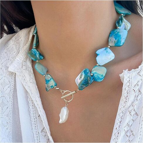 Gold Shell Pendant Necklace for Women Summer Beach Irregularly Shell Clavicle Choker Necklace Bikini Seashell Body Chain Necklace for Women in Saudi Arabia