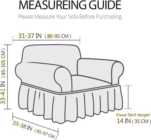 NICEEC Armchair Cover Thick Plush 1-Piece Warm White Armchair Slipcover Stretch Fluffy Couch Covers for Living Room Easy Fit Washable Soft Furniture Sofa Protector with Skirt in Kuwait