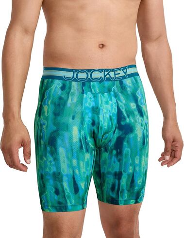 Jockey Men's Underwear, Mens Boxer Briefs With Pouch, Sport Stability Microfiber 9" Long Leg Boxer Brief in Saudi Arabia