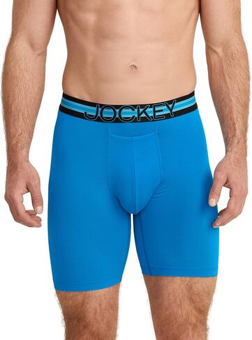 Jockey Men's Underwear, Mens Boxer Briefs With Pouch, Sport Stability Microfiber 9" Long Leg Boxer Brief in Saudi Arabia