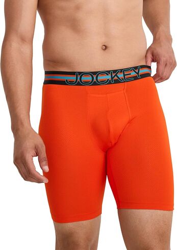 Jockey Men's Underwear, Mens Boxer Briefs With Pouch, Sport Stability Microfiber 9" Long Leg Boxer Brief in Saudi Arabia