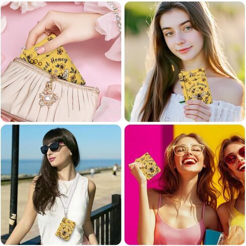 RFID Blocking Credit Card Holder for Women - Flower and Cat PU Leather Slim Wallet with ID Window, 6 Card Slots, and Cash Pocket - Perfect for Travel and Gifts in Saudi Arabia