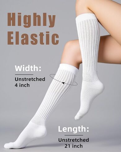 جوارب HONGTEYA Slouch للنساء زوجان من الجوارب الطويلة الناعمة للركبة in Kuwait