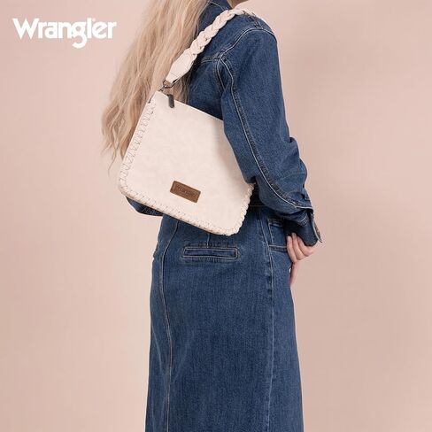Wrangler Shoulder Bag for Women Crossbody Purse with Woven Strap in Saudi Arabia