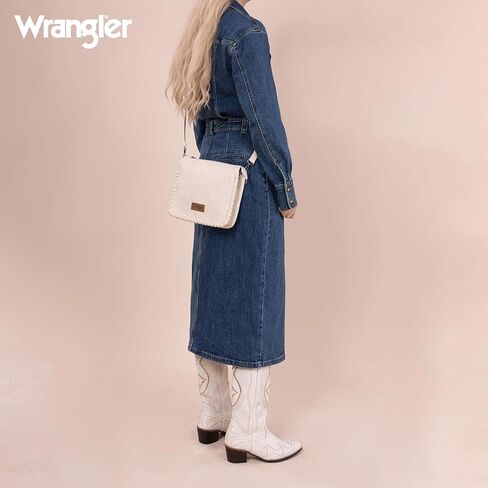 Wrangler Shoulder Bag for Women Crossbody Purse with Woven Strap in Saudi Arabia