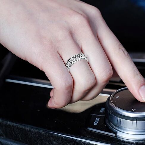 Celtic Knot Ring Sterling Silver 8mm Celtic Knot Wedding Band Ring Gift for Men Women in Kuwait