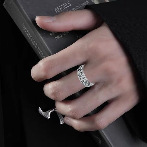 Celtic Knot Ring Sterling Silver 8mm Celtic Knot Wedding Band Ring Gift for Men Women in Kuwait
