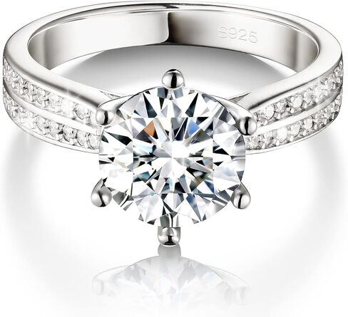 ABSOLUTE 2 Carat Moissanite Rings for Womens Engagement Rings Gift For Her 925 Sterling Silver Rings And Anniversary With Certificate Sunflower Mossinate Rings for Women in Kuwait