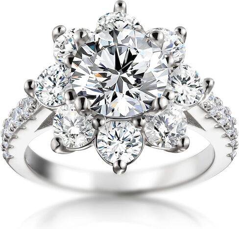 ABSOLUTE 2 Carat Moissanite Rings for Womens Engagement Rings Gift For Her 925 Sterling Silver Rings And Anniversary With Certificate Sunflower Mossinate Rings for Women in Kuwait