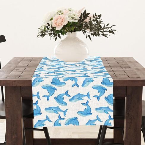 مفرش طاولة مطبوع عليه زهور مائية ونباتية، ديكور طاولة طعام المطبخ، مفارش طاولة ديكور ليمون برتقالي للأماكن الداخلية والخارجية، منزل المزرعة، عطلات الزفاف، ديكور حفلات أعياد الميلاد، 13 × 71 بوصة in Kuwait