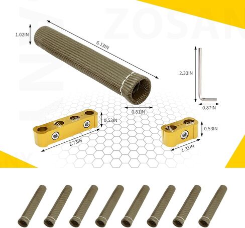 12pcs Spark Plug Wire Separator Divider & 8pcs Spark Plug Wire Boots Protector Heat Shield Sleeve, Aluminium Alloy Engine Spark Plug Wire Divider Separator Kit for 8mm 9mm 10mm Wire in Kuwait