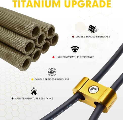 12pcs Spark Plug Wire Separator Divider & 8pcs Spark Plug Wire Boots Protector Heat Shield Sleeve, Aluminium Alloy Engine Spark Plug Wire Divider Separator Kit for 8mm 9mm 10mm Wire in Kuwait