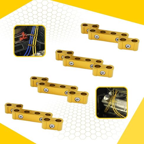 12pcs Spark Plug Wire Separator Divider & 8pcs Spark Plug Wire Boots Protector Heat Shield Sleeve, Aluminium Alloy Engine Spark Plug Wire Divider Separator Kit for 8mm 9mm 10mm Wire in Kuwait