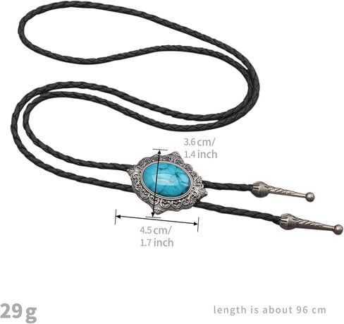 Joxevyia Turquoise Stone Bolo Tie with Leather Rope Western Cowboy Tie Unisex Accessory Groomsmen Gift for Him in Kuwait