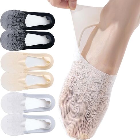 6 Pack Thin Lace No Show Socks For Women, Invisible Low Cut Women’s Liner Sock Size 5-8,9-11 in Saudi Arabia