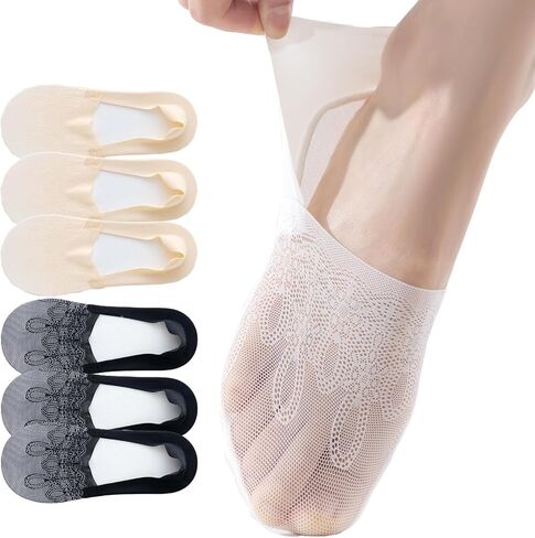 6 Pack Thin Lace No Show Socks For Women, Invisible Low Cut Women’s Liner Sock Size 5-8,9-11 in Saudi Arabia
