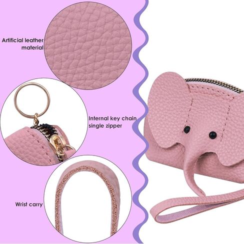 Elephant Change Purse, Elephant Keychain Wallet, Cartoon Elephant Change Purse for Girls Women (Light Blue) in Saudi Arabia