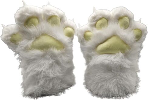 Faux fur Furry costume Cat Claw Gloves Animal furry paws Cosplay Accessories cat costume adult in Kuwait