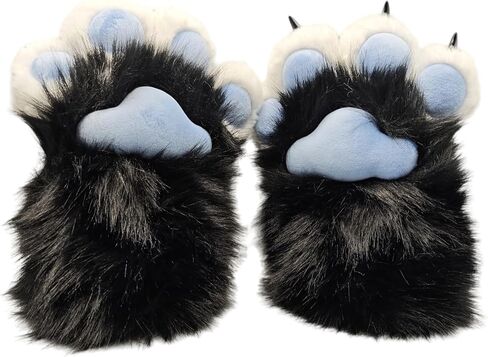 Faux fur Furry costume Cat Claw Gloves Animal furry paws Cosplay Accessories cat costume adult in Kuwait