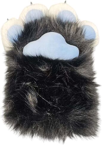 Faux fur Furry costume Cat Claw Gloves Animal furry paws Cosplay Accessories cat costume adult in Kuwait