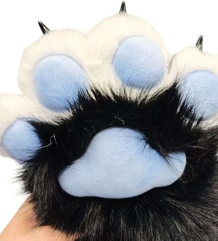 Faux fur Furry costume Cat Claw Gloves Animal furry paws Cosplay Accessories cat costume adult in Kuwait